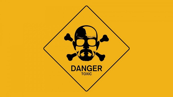 Danger Toxic Sign with Heisenberg Skull