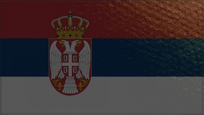 Serbian flag with coat of arms