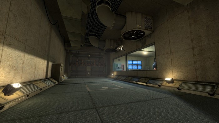 Corridor with ventilation and observation room in Black Mesa