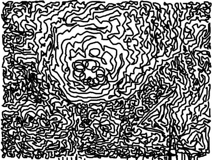 Abstract black and white line drawing