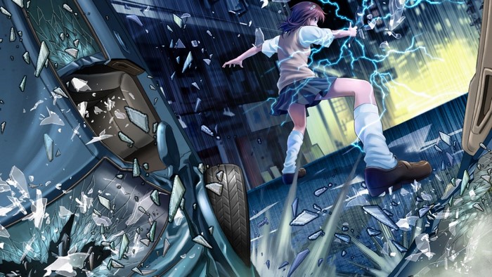 Misaka Mikoto from To Aru Kagaku no Railgun using electricity