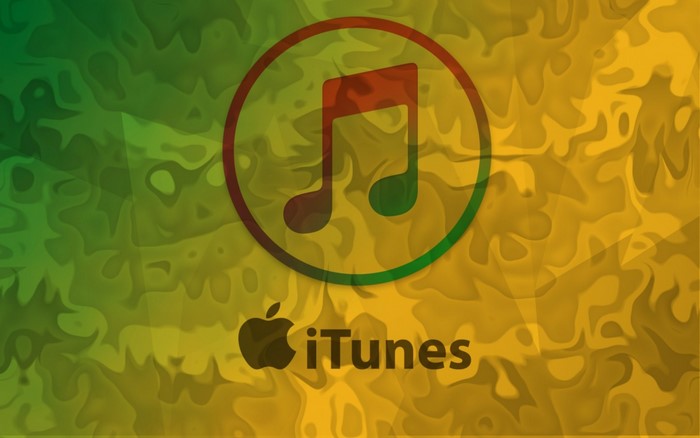iTunes logo with Apple logo on abstract background