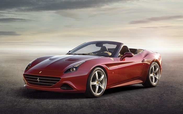 Red Ferrari California T convertible sports car