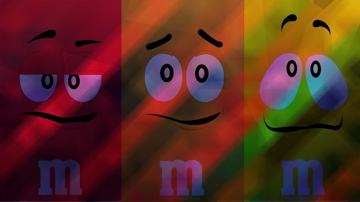 M&M's characters with different emotions