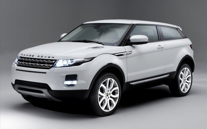 White Range Rover Evoque sport utility vehicle