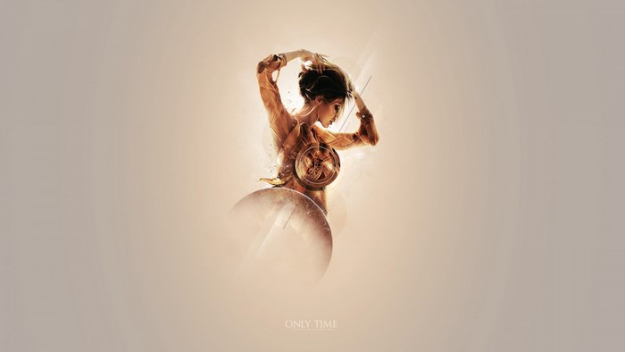 Woman with clockwork chest