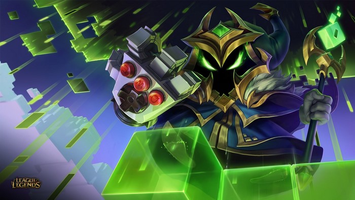 Veigar from League of Legends with a controller