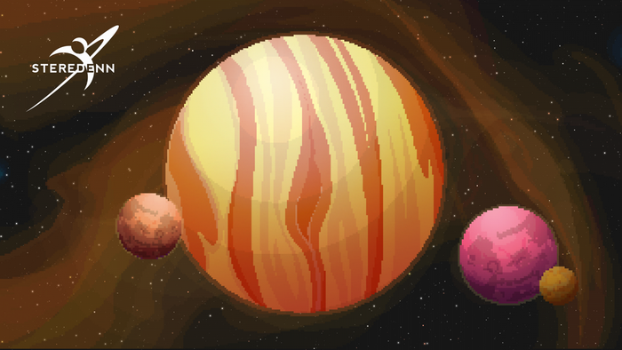 Steredenn pixel art planets in outer space