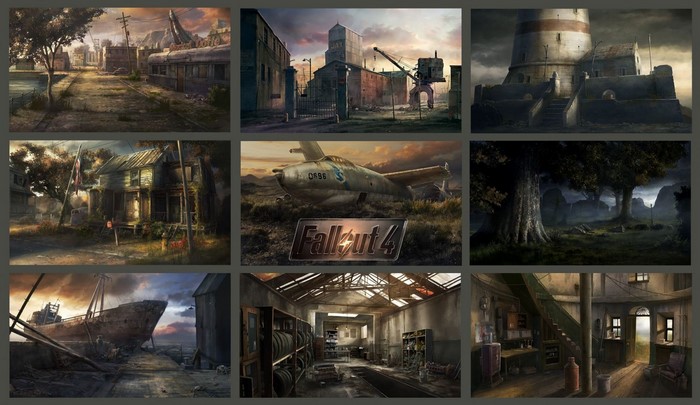 Fallout 4 concept art collage