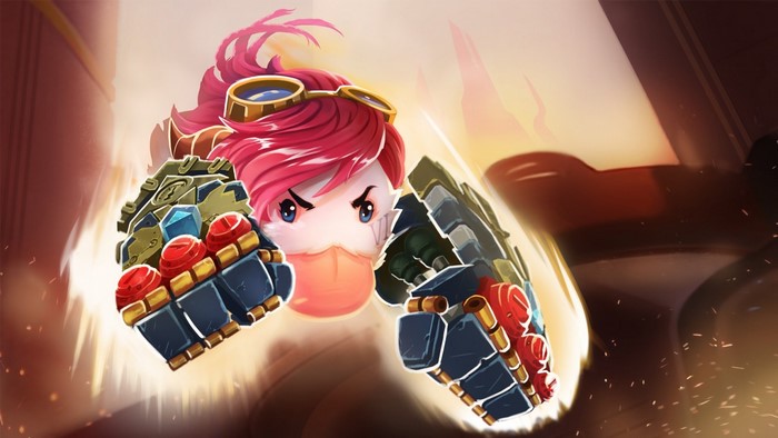 Vi from League of Legends with large gauntlets