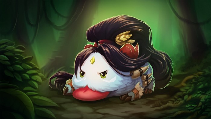 Nidalee Poro from League of Legends in a jungle
