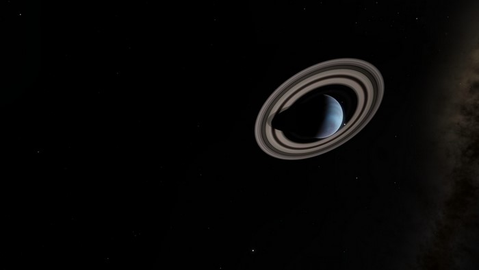 Uranus with rings in outer space