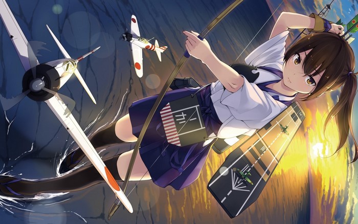 Kaga from Kantai Collection with aircraft