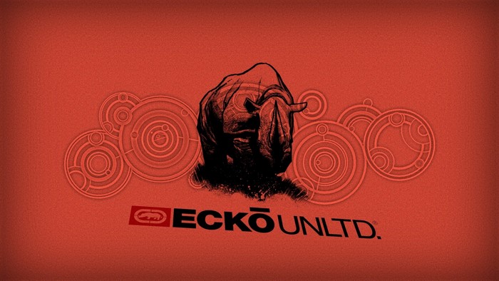 Ecko Unltd. Rhino Illustration with Geometric Circles