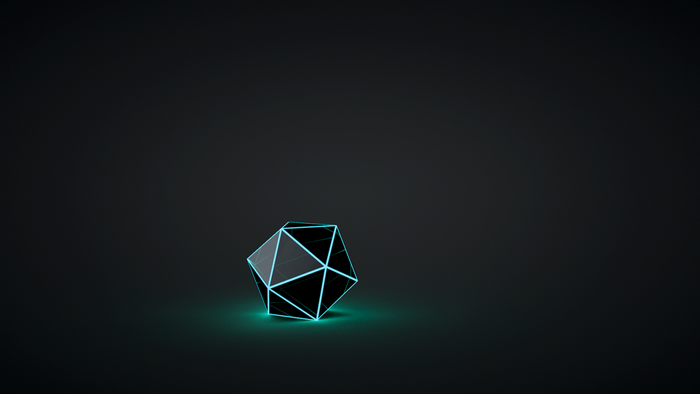 Glowing geometric shape on dark background
