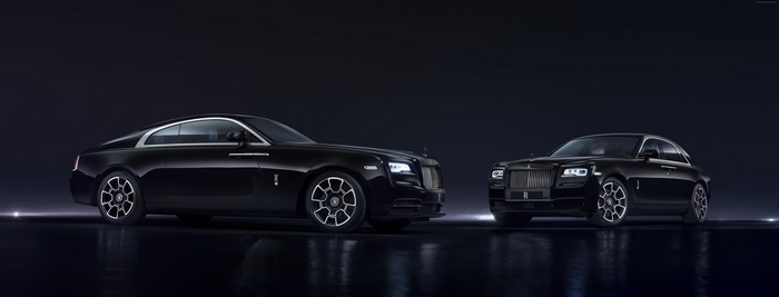 Two black Rolls-Royce Wraith Black Badge cars