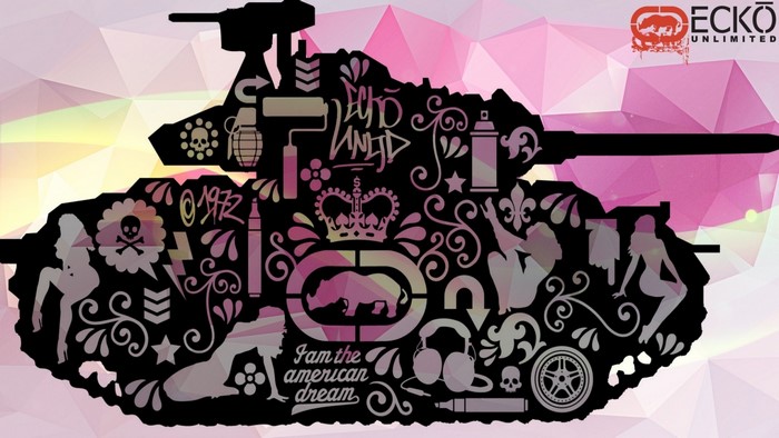 Ecko Unlimited Tank Illustration with Graffiti Elements