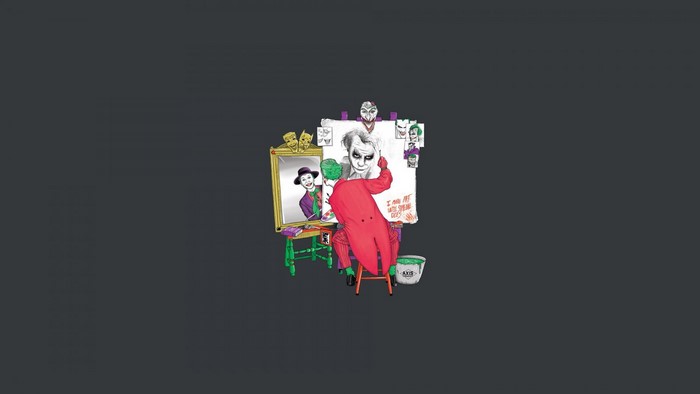 Joker painting a self-portrait
