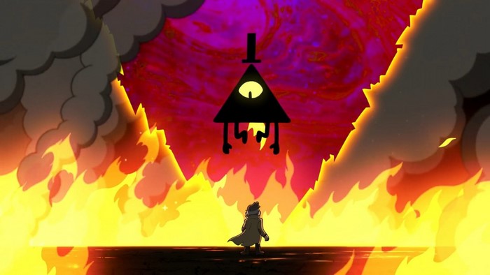 Bill Cipher and Dipper Pines in Gravity Falls