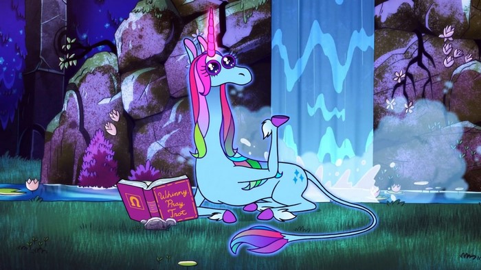 Unicorn from Gravity Falls reading a book