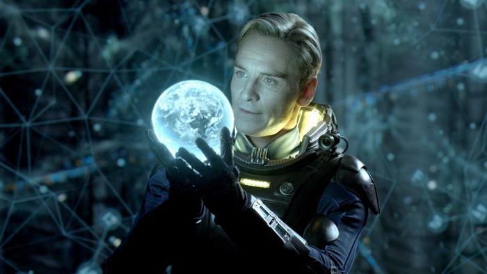 David from Prometheus holding a glowing orb