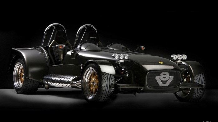 Black V8 Roadster Sports Car