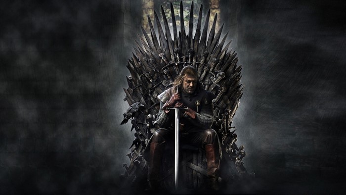 Ned Stark on the Iron Throne from Game of Thrones