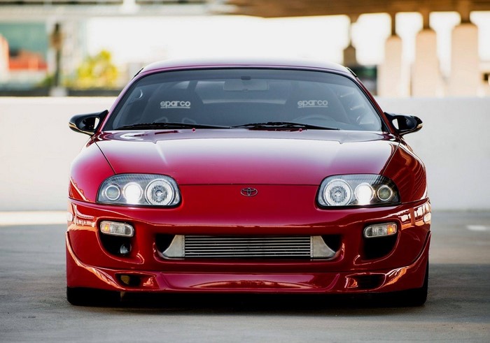 Red Toyota Supra Sports Car Front View