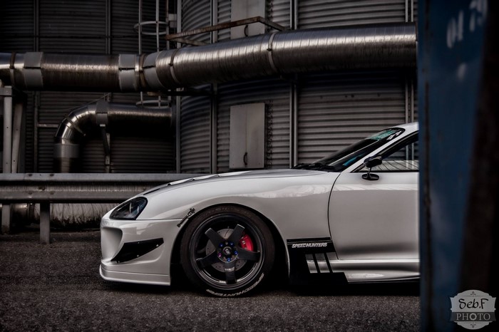 White sports car with Speedhunters livery