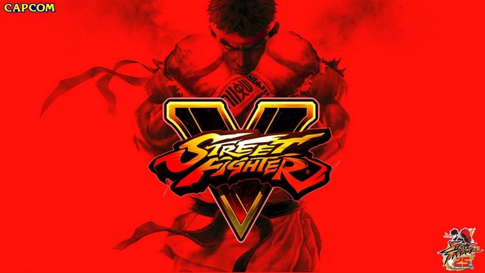 Street Fighter V logo with Ryu illustration