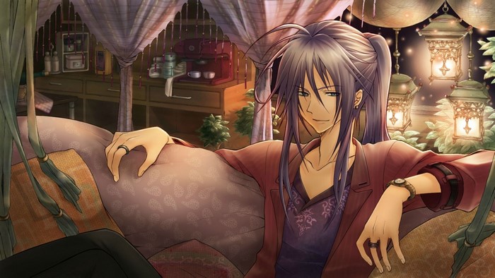 Kamui Gakupo from Vocaloid sitting on a couch