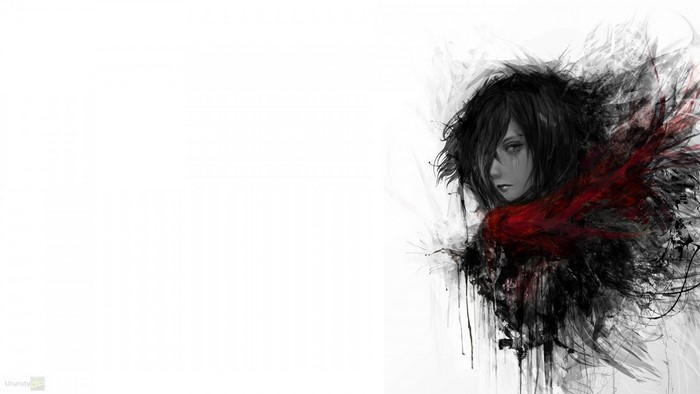 Mikasa Ackerman from Shingeki no Kyojin abstract art