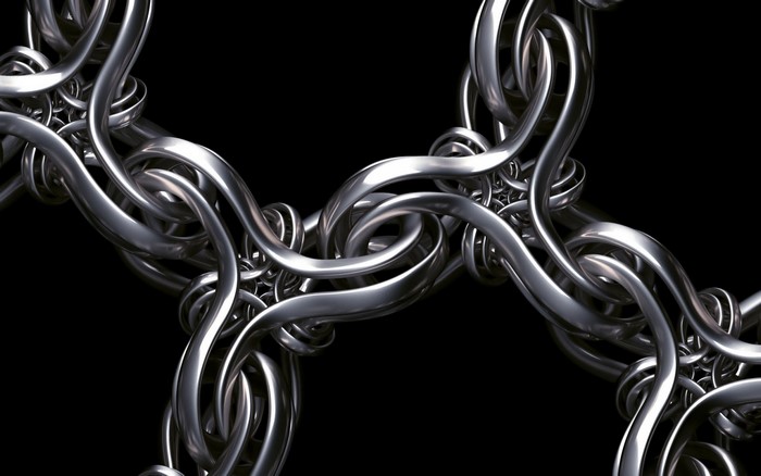 Abstract metallic chain render artwork