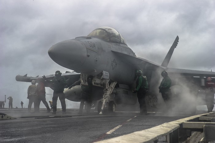 F/A-18E Super Hornet on Aircraft Carrier Deck