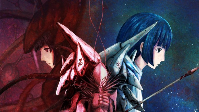 Two pilots in mechs from Knights of Sidonia