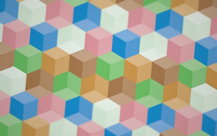Colorful 3D Geometric Cube Pattern with Pastel Shades