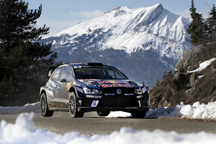 Volkswagen Polo R WRC Rally Car in Snowy Mountains