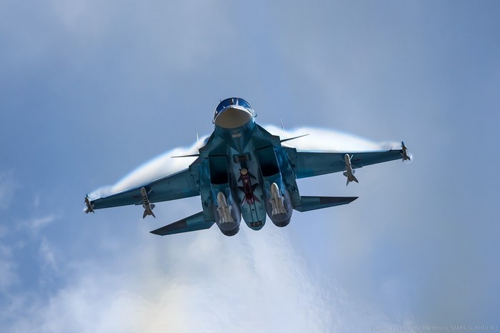 Sukhoi Su-34 fighter jet in flight