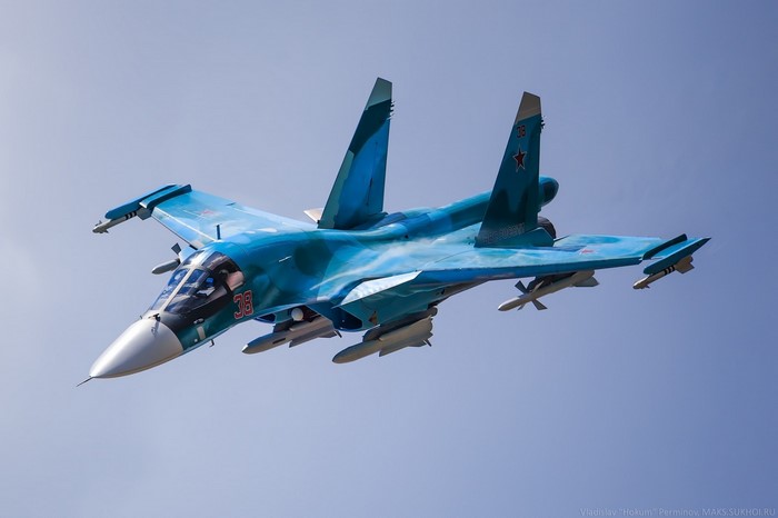 Sukhoi Su-34 fighter jet in flight