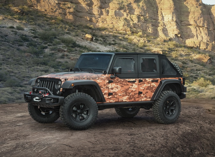 Jeep Trailstorm SUV in a desert landscape