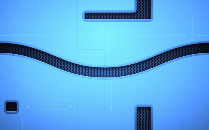 Abstract blue metallic surface with geometric patterns