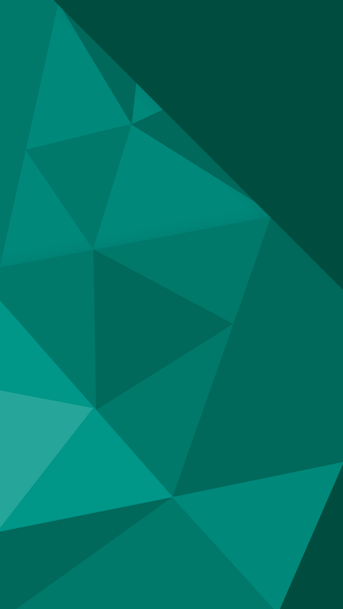 Abstract geometric pattern with teal and dark green triangles