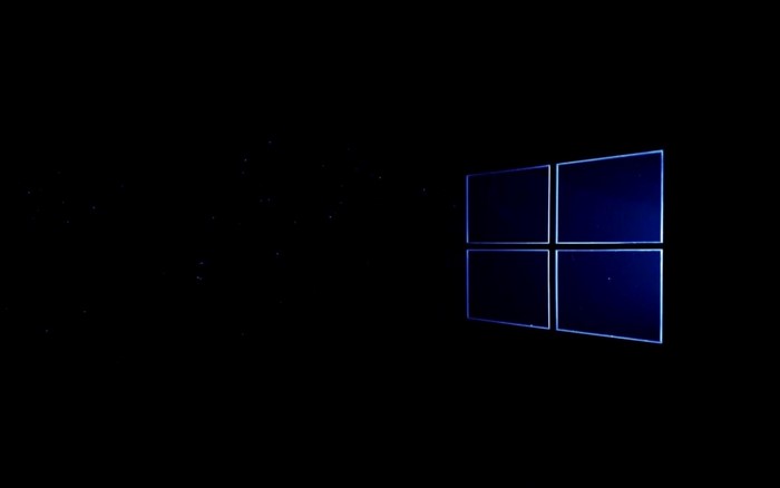 Windows 10 logo in dark space with stars