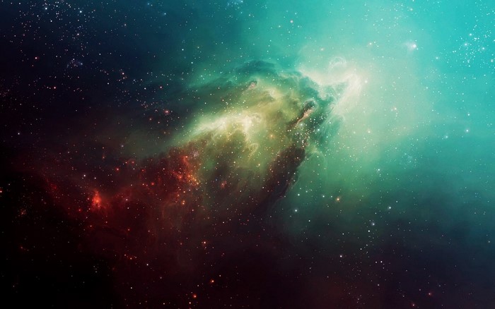 Colorful nebula with stars in outer space