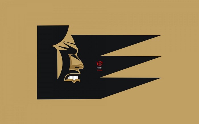 Minimalist Vector Logo of a Fierce Face