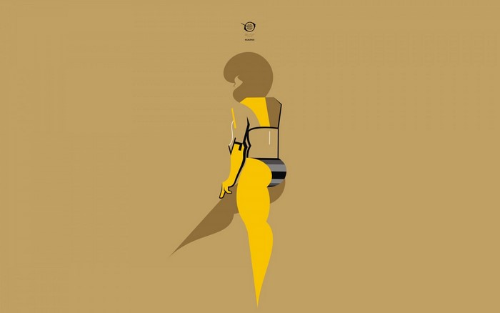 Illustration of a woman in a yellow bikini