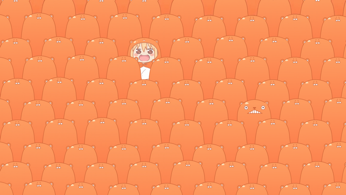 Pattern of orange bears with Umaru Doma from Himouto! Umaru-chan
