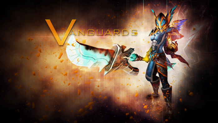 Vanguards character with glowing sword