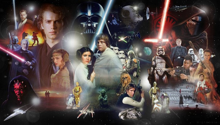 Star Wars characters collage