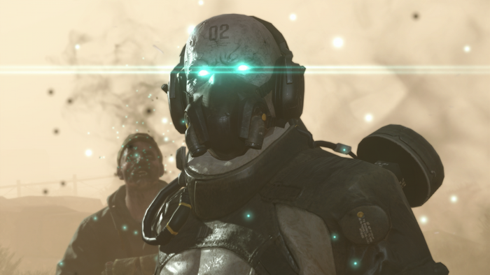 Soldier with glowing eyes from Metal Gear Solid V